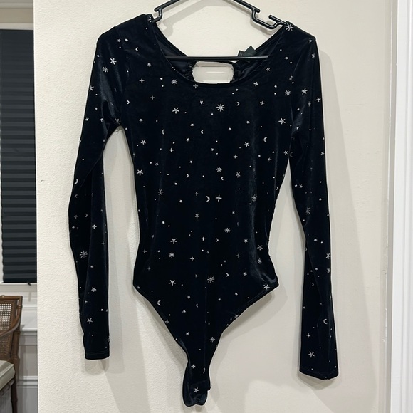 NWT Wild Fable black velvet bodysuit- small - Picture 2 of 7